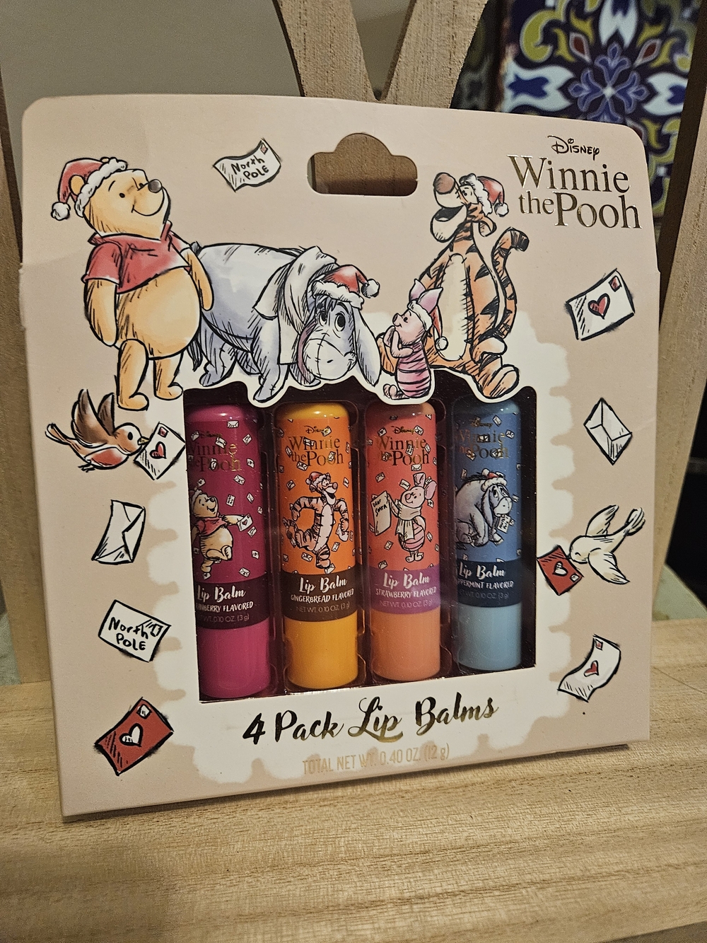 Disney Winnie the Pooh 4-Pack Lip Balm Set Chritmas Themed